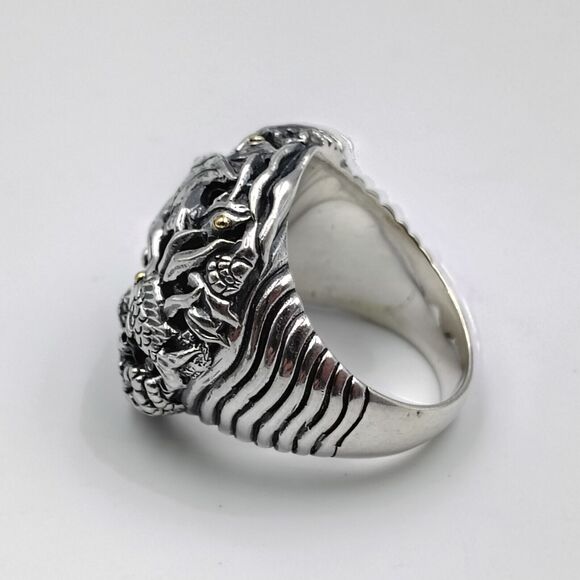 Samuel B Behnam Sterling Silver 925 18K Gold Sea Creatures Cocktail Ring Sz 7 - Picture 4 of 14